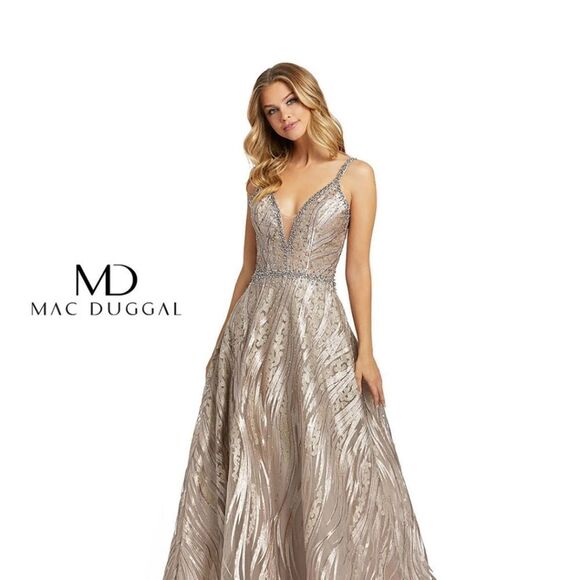 Mac Duggal Sequined and Rhinestone Ball Gown - Picture 1 of 4
